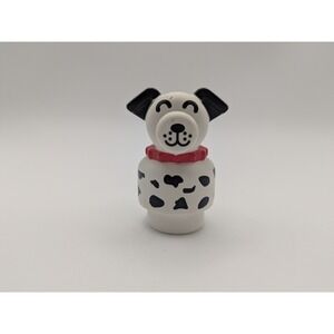 Fisher Price Little People Dalmatian Dog Firehouse Toy Figure 2008 White Black